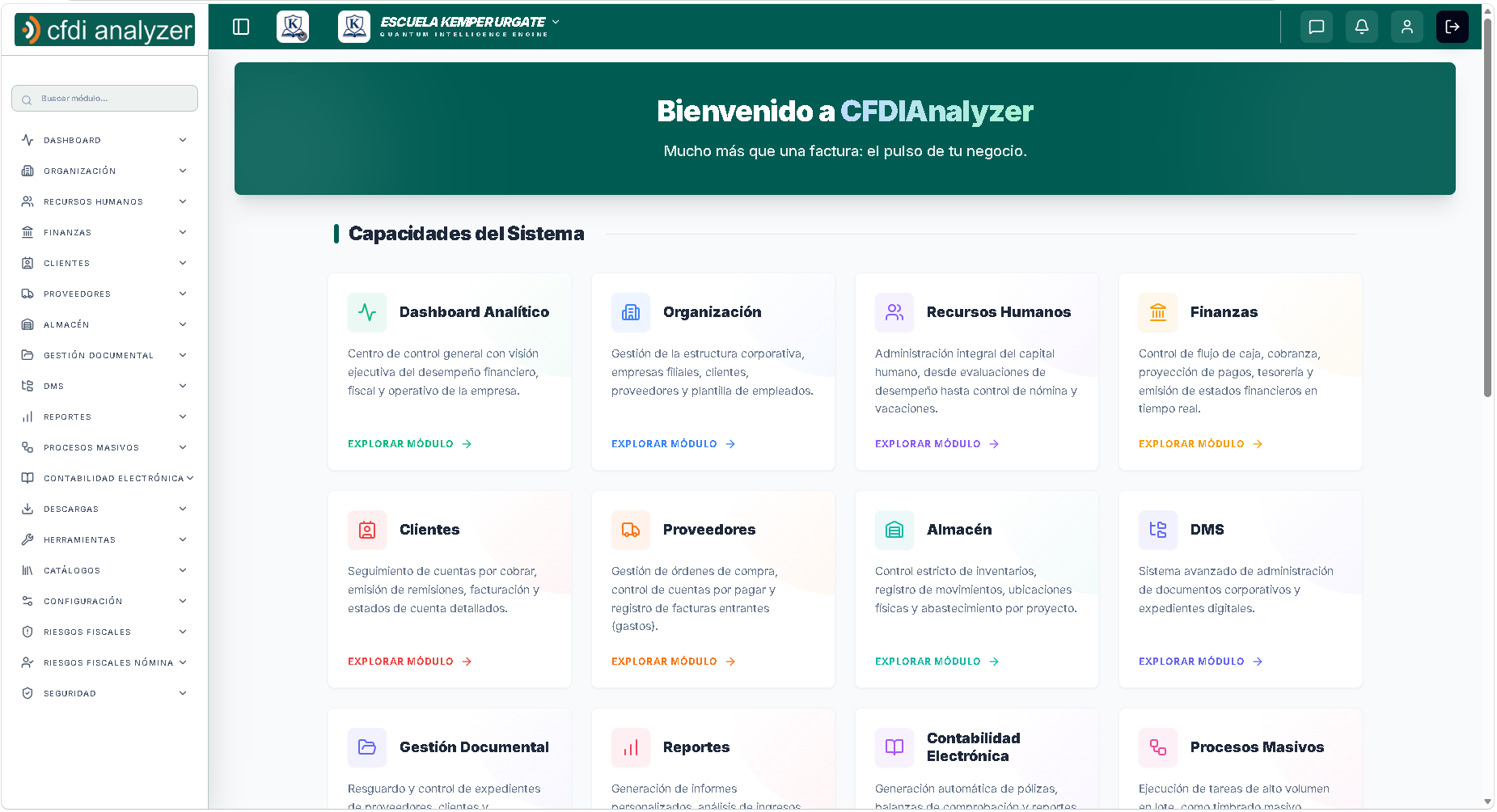Pantalla de Inicio de CFDIAnalyzer
