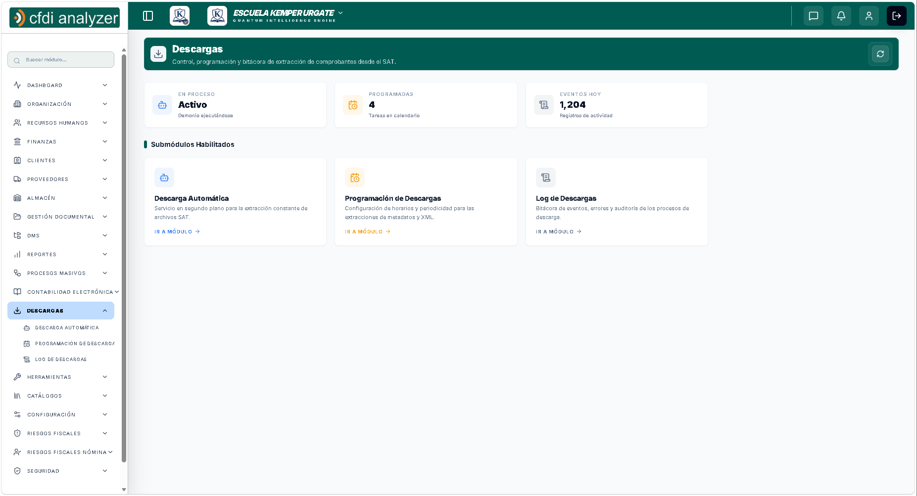 Módulo Descargas del SAT